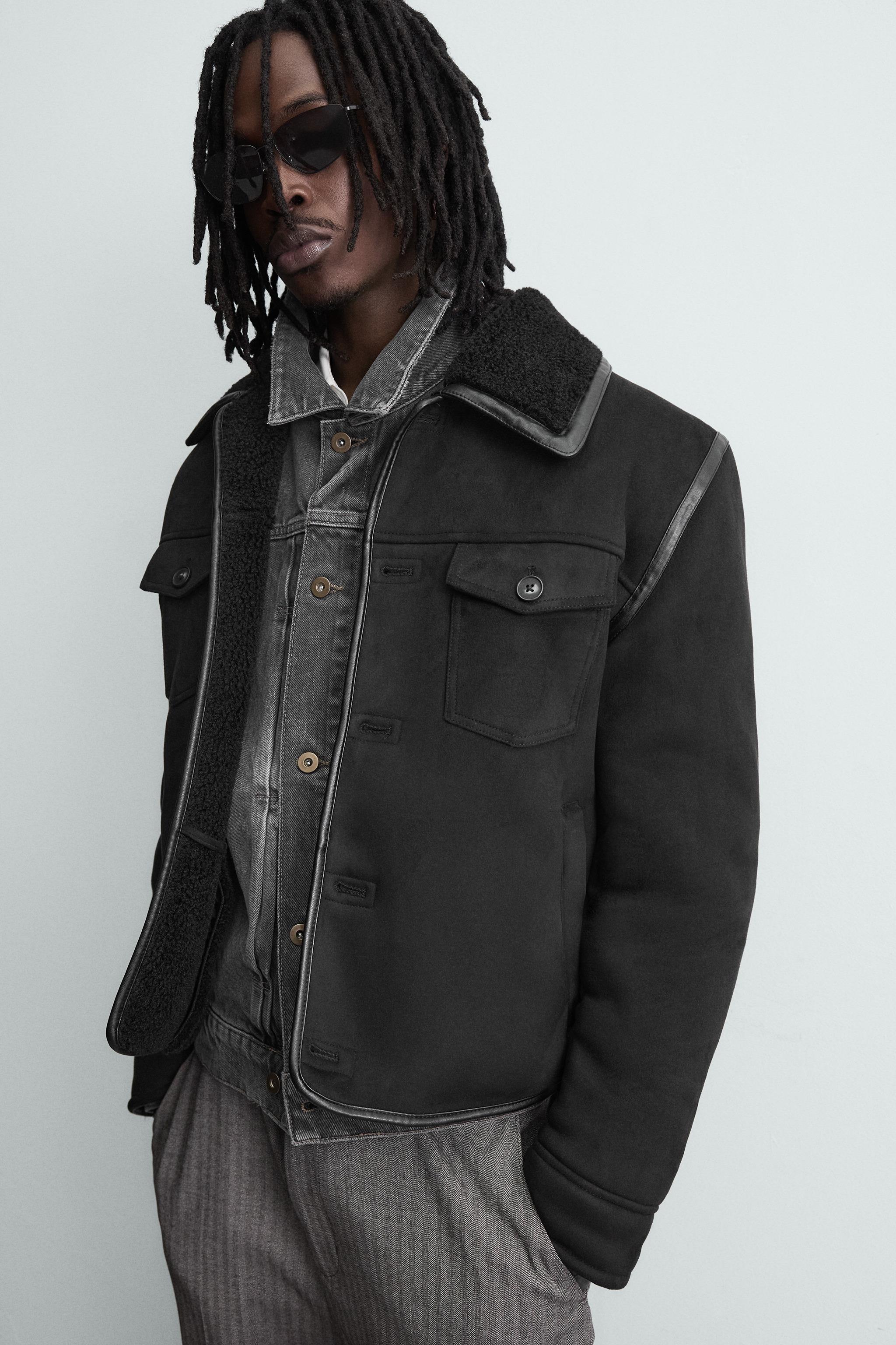 DOUBLE FACED FAUX SUEDE JACKET